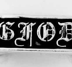 Sterling GFOD Ring with Old English Lettering
