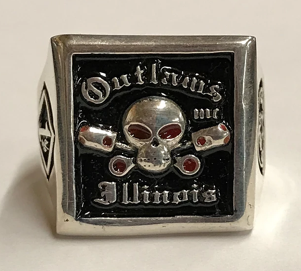 Square Sterling Outlaws Illinois Ring