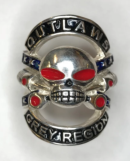 Sterling Outlaws Gray Region Ring