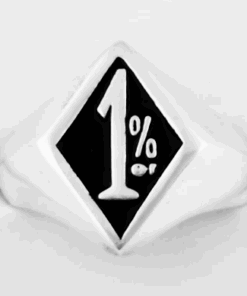 Sterling 1%er Diamond Shaped Ring