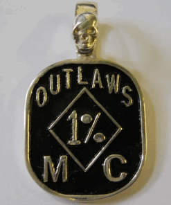 Sterling Outlaws MC 1% Dog Tag Pendant