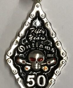 Sterling Diamond Shaped Outlaws 50 Years Pendant