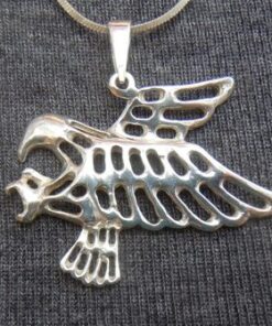 Sterling Silver Stylized Open Eagle Pendant