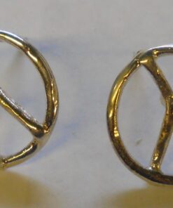 Sterling Silver Medium Peace Sign Stud Earrings
