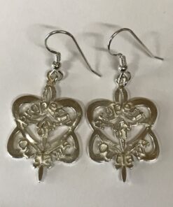 Sterling Large Property of Outlaws Filigree Dangle Earrings