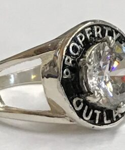 Alternative view of Sterling Round Outlaws Property Ring with Cubic Zirconia