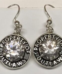 Alternative view of Sterling Property of Outlaws Round Dangle Earrings with Cubic Zirconia