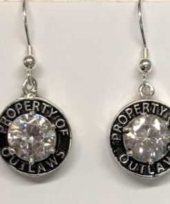 Sterling Property of Outlaws Round Dangle Earrings with Cubic Zirconia