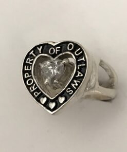 Alternative view of Sterling Heart-shaped Outlaws Property Ring with Cubic Zirconia