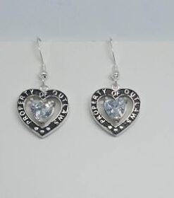 Sterling Property of Outlaws Heart Dangle Earrings with Cubic Zirconia