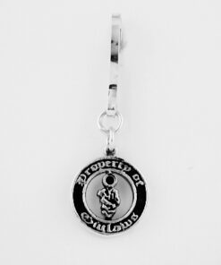 Sterling Round Property of Outlaws Zipper Pull