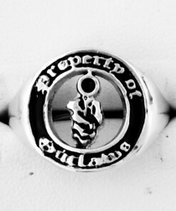 Sterling Round Property of Outlaws Ring 3D Printed
