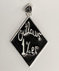 Large Sterling Outlaws 1%er Script Pendant