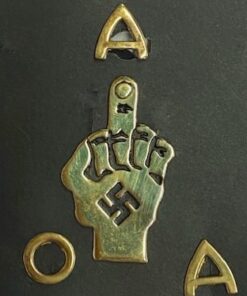 Alternative view of XL Brass AOA Finger Pin Set with Swastika