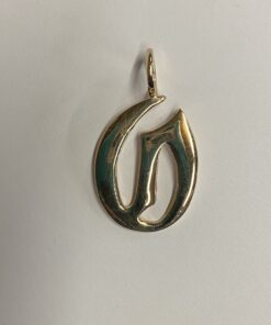 Alternative view of 10k Gold "O" Pendant