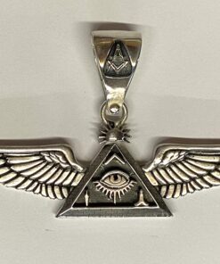 Alternative view of Large Sterling Widows Sons Pendant with Triangle Logo between Wings