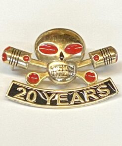 Large Brass Charlie Vest Pin with 20 Year Rocker