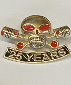 Large Brass Charlie 25 Year Vest Pin