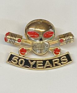 Brass Large Charlie Vest Pin with 50 Year Rocker