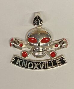 Alternative view of Sterling Large Charlie Pendant with Knoxville Bottom Rocker and 1%er Bail