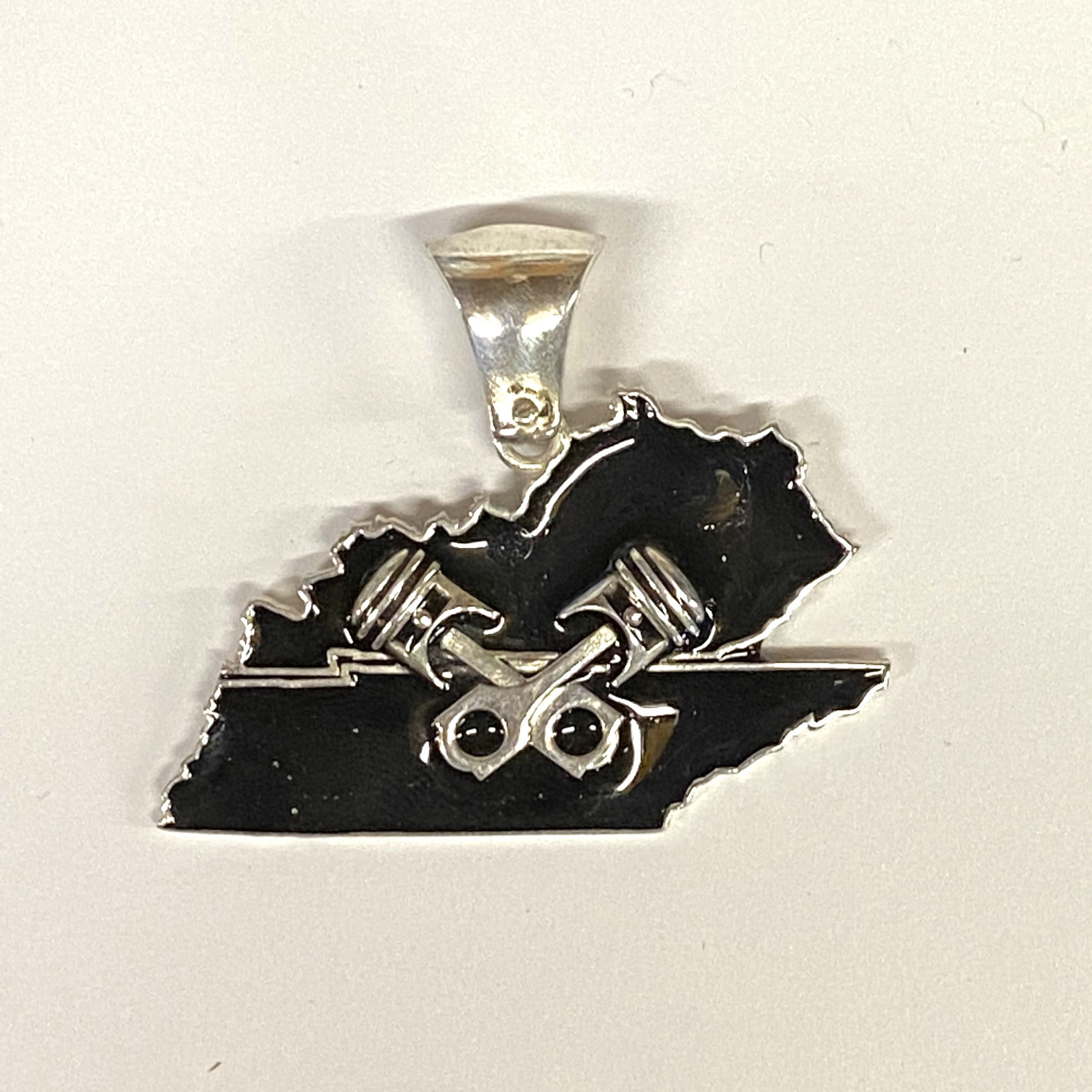 Sterling Black Pistons Kentucky and Tennessee Pendant