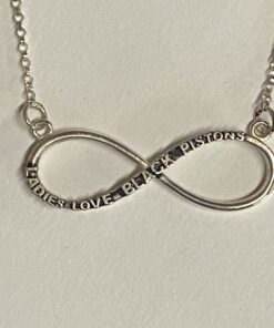 Alternative view of Sterling Ladies Love Black Pistons Infinity Necklace