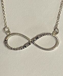 Sterling Ladies Love Black Pistons Infinity Necklace
