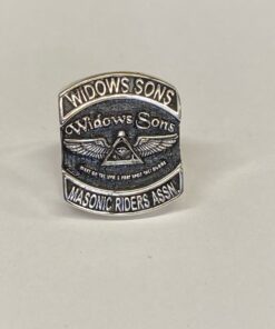Alternative view of Sterling Widows Sons Masonic Riders Association Ring