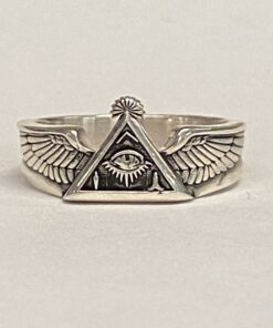 Mens Sterling Widows Sons Generic Ring with Wing Sides