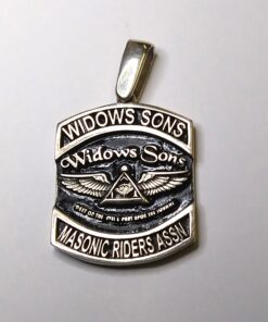 Sterling Widows Sons Masonic Riders Association Pendant