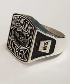 Alternative view of Sterling Widows Sons Ring with personalized Bottom Rocker
