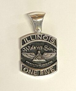 Sterling Widows Sons Pendant with Illinois Top Rocker and One Five Bottom Rocker