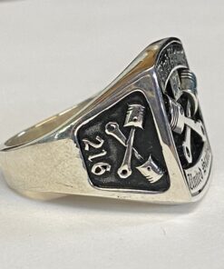 Alternative view of Sterling Old School Black Pistons MC United States Ring