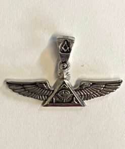 Sterling Extra Small Widows Sons Pendant with Triangle Logo between Wings