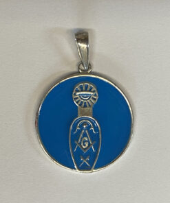 Sterling Widows Sons Lady Slipper Pendant with Blue Enamel