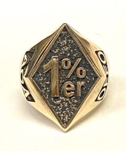 10k Yellow Gold AOA 1%er Diamond Shaped Ring