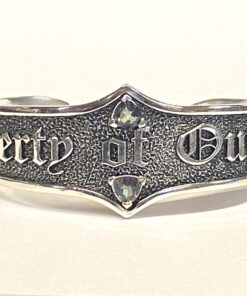 Sterling Property of Outlaws Cuff Bracelet with 2 Heart Shaped Mystic Topaz Gemstones