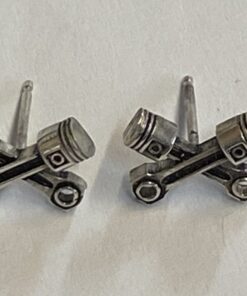 Sterling Black Pistons Crossed Pistons Studs
