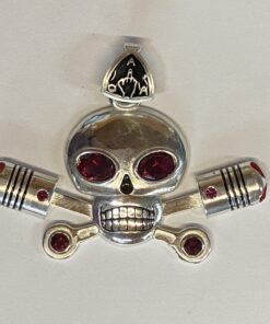 Alternative view of XX Large Heavy Sterling Charlie Pendant with Synthetic Rubies