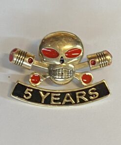 Large Brass Charlie Vest Pin with 5 Year Rocker