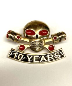 Large Brass Charlie Vest Pin with 10 Year Rocker