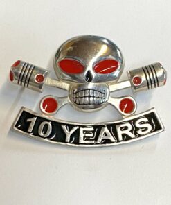 Large Sterling Silver Charlie Vest Pin with 10 Year Rocker