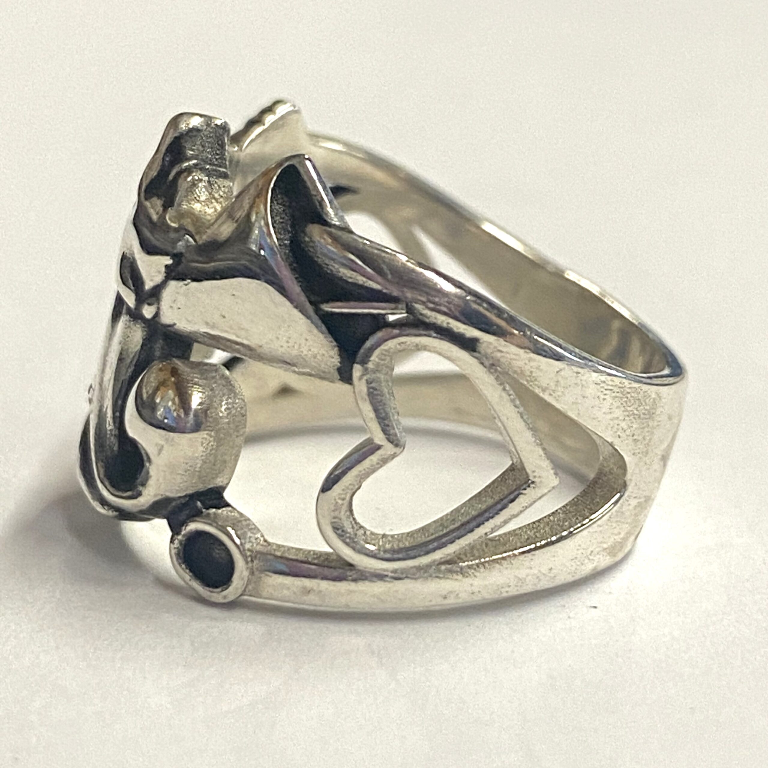 Sterling Ladies' Cut-out Weasel, Martini Glass and Piston Ring - Image 2
