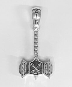 Sterling XL Black Pistons Hammer Pendant