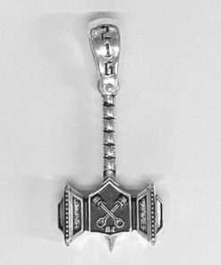 Sterling Large Black Pistons Hammer Pendant