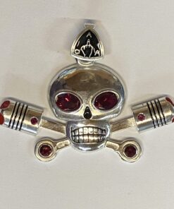 50mm Sterling Charlie Pendant w Synthetic Rubies