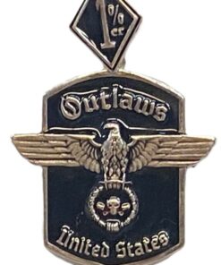 Large Sterling Outlaw Nazi Dog Tag with Eagle holding Charlie