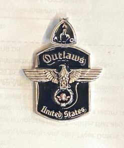 Large Sterling Outlaw Dog Tag with Eagle holding Charlie