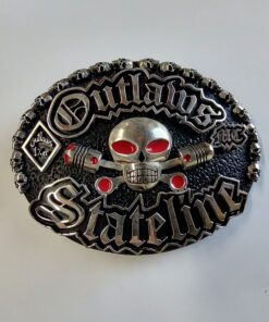 XXL Brass Outlaw Oval Stateline Buckle with Charlie