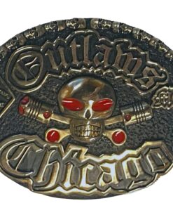 XXL Brass Outlaw Oval Chicago Buckle with Charlie